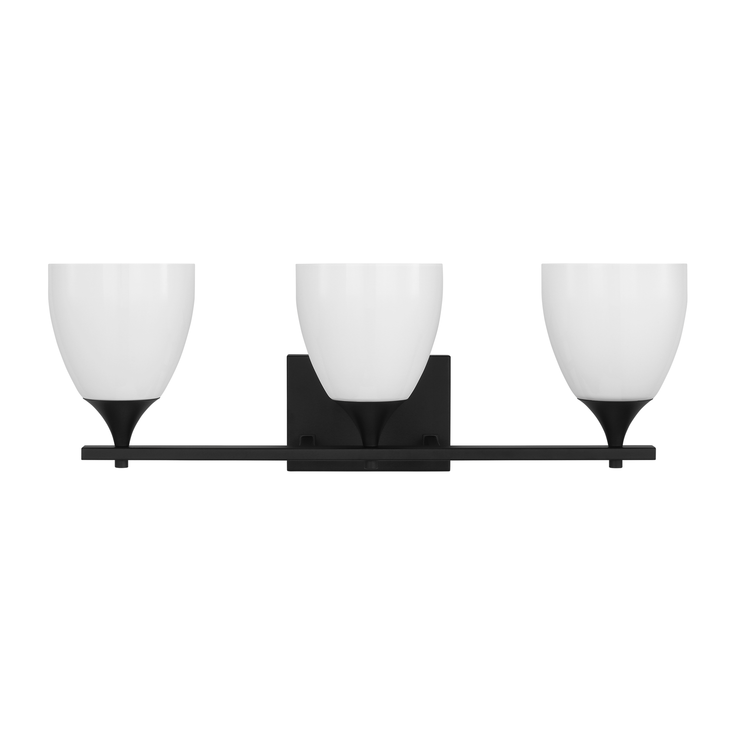 Toffino 3-Light Bath Sconce | Midnight Black | Milk Glass