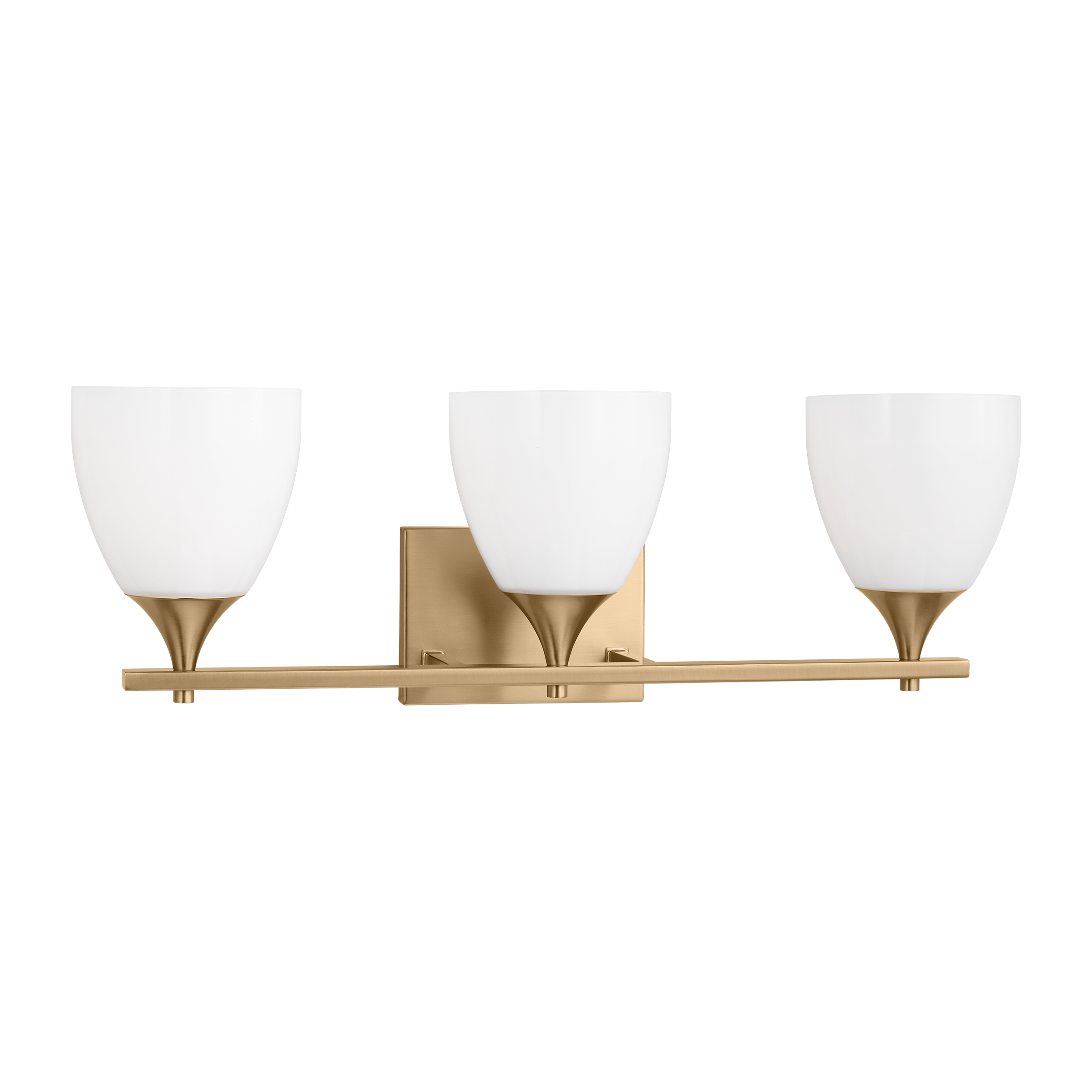 Toffino 3-Light Bath Sconce | Satin Brass | Milk Glass