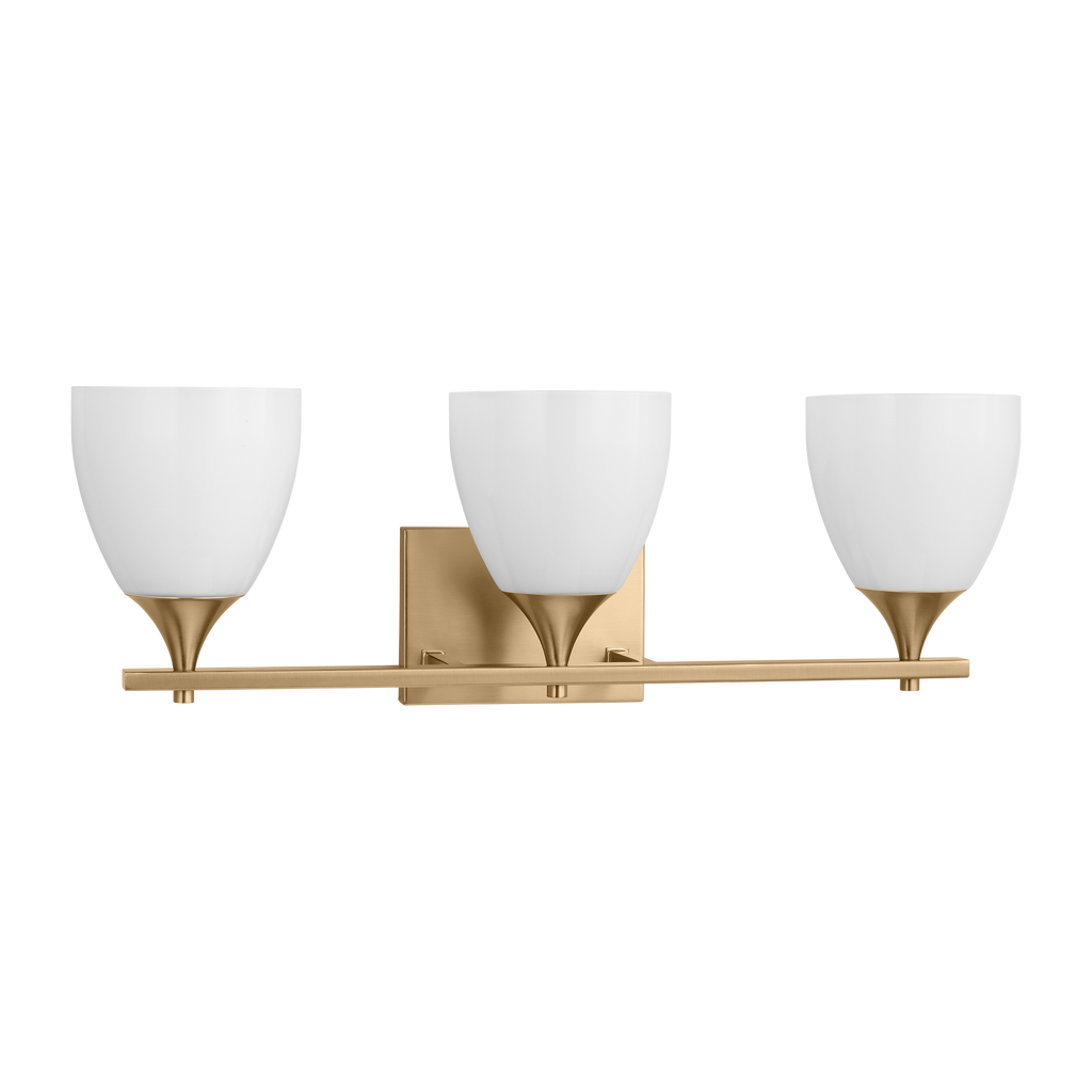 Toffino 3-Light Bath Sconce | Satin Brass | Milk Glass