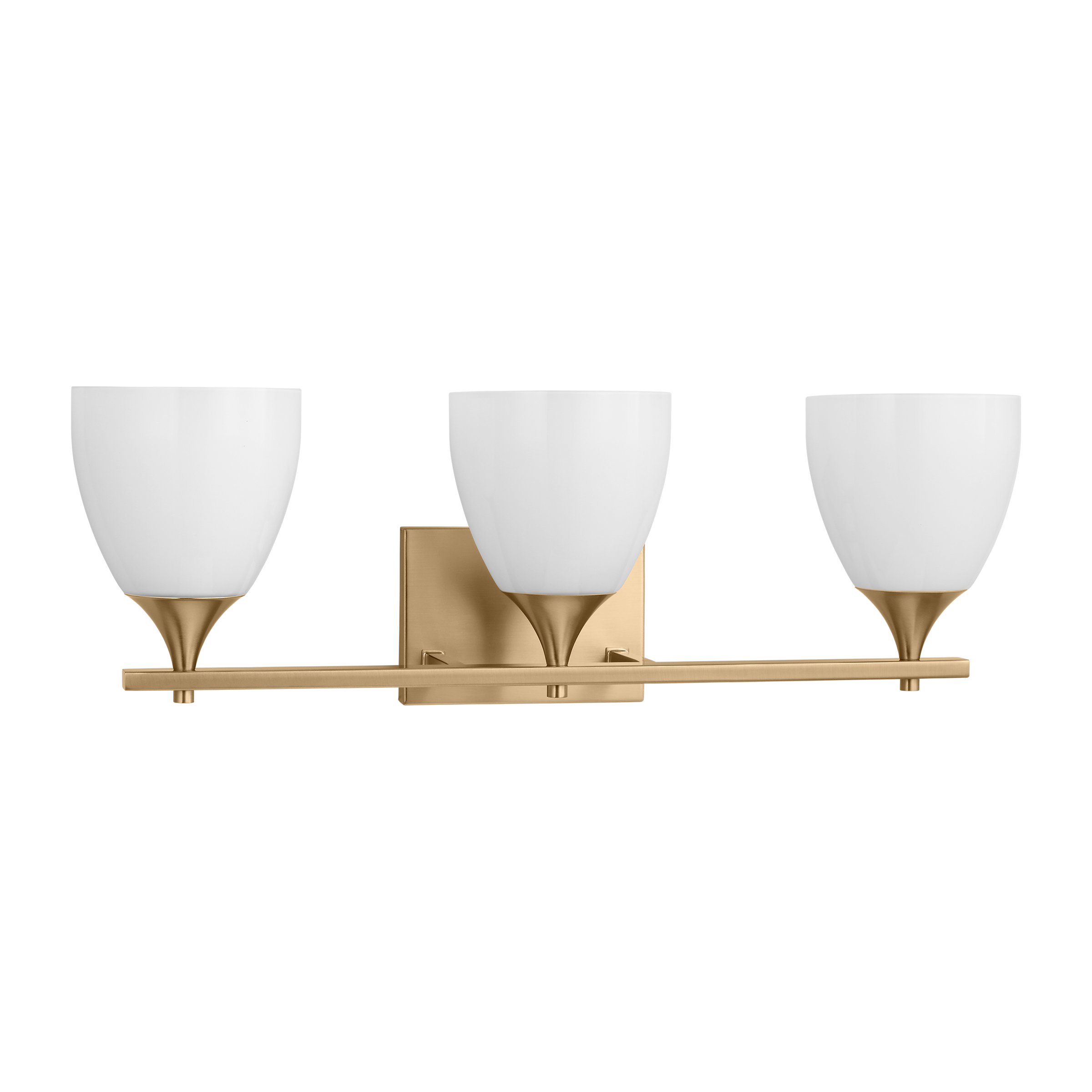 Toffino 3-Light Bath Sconce | Satin Brass | Milk Glass
