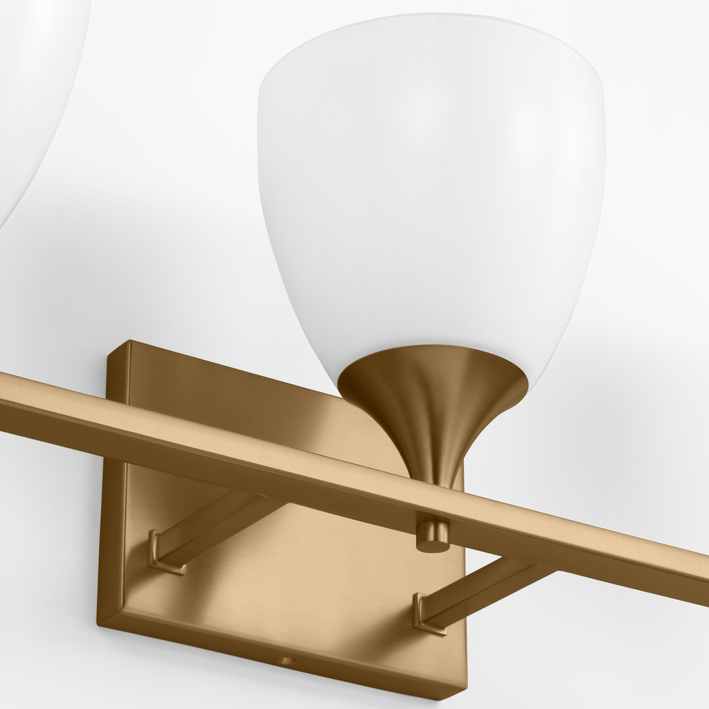 Toffino 3-Light Bath Sconce | Satin Brass | Milk Glass