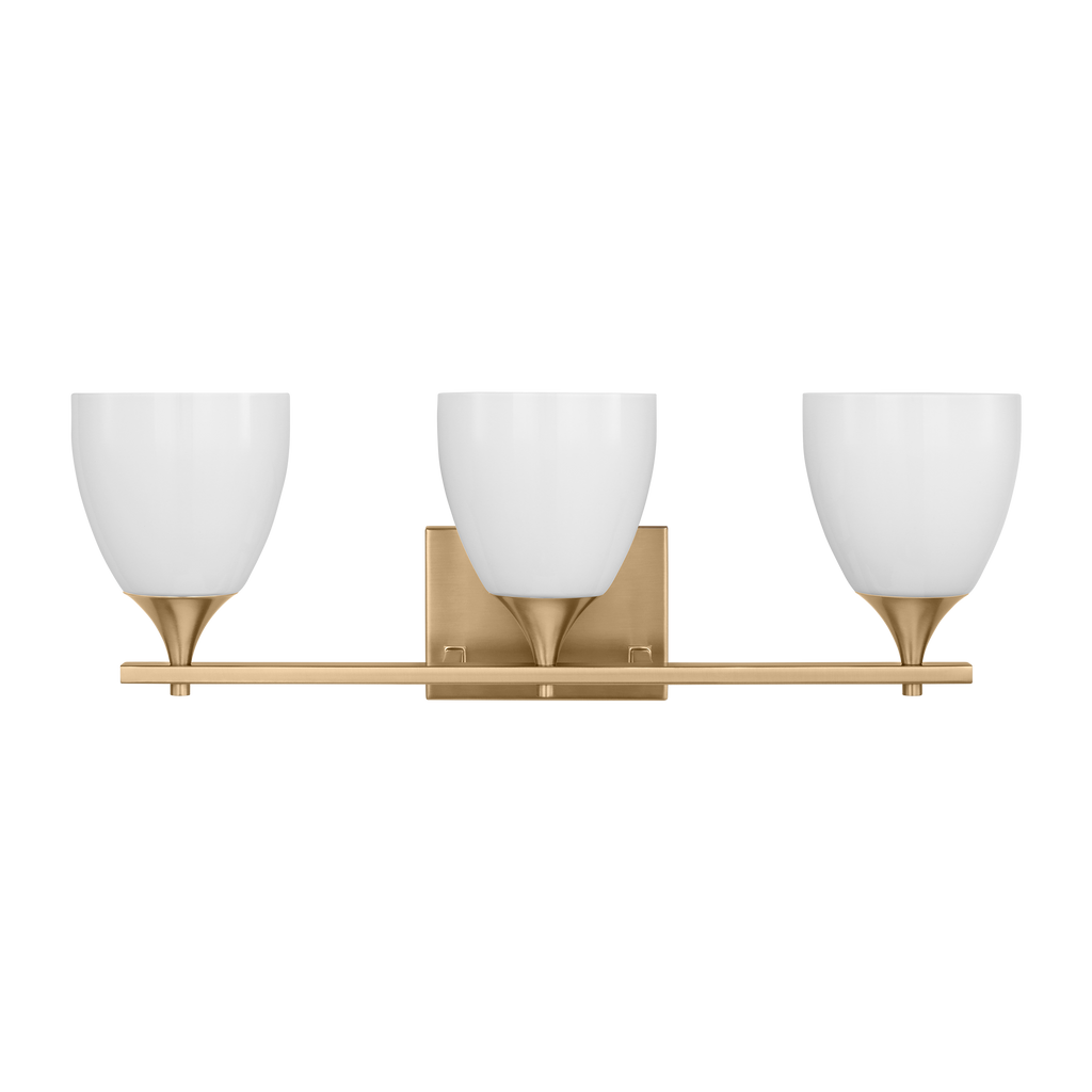Toffino 3-Light Bath Sconce | Satin Brass | Milk Glass