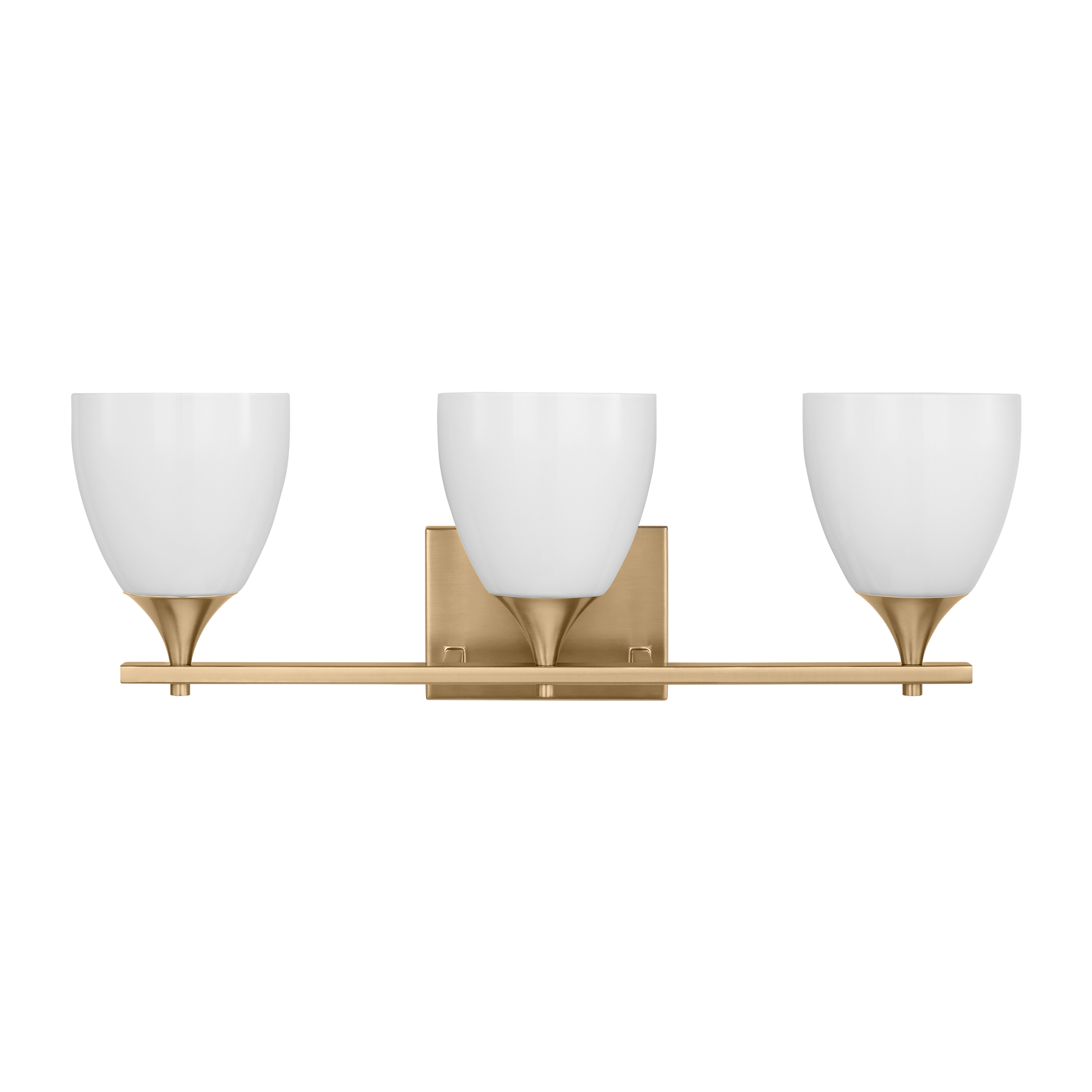 Toffino 3-Light Bath Sconce | Satin Brass | Milk Glass