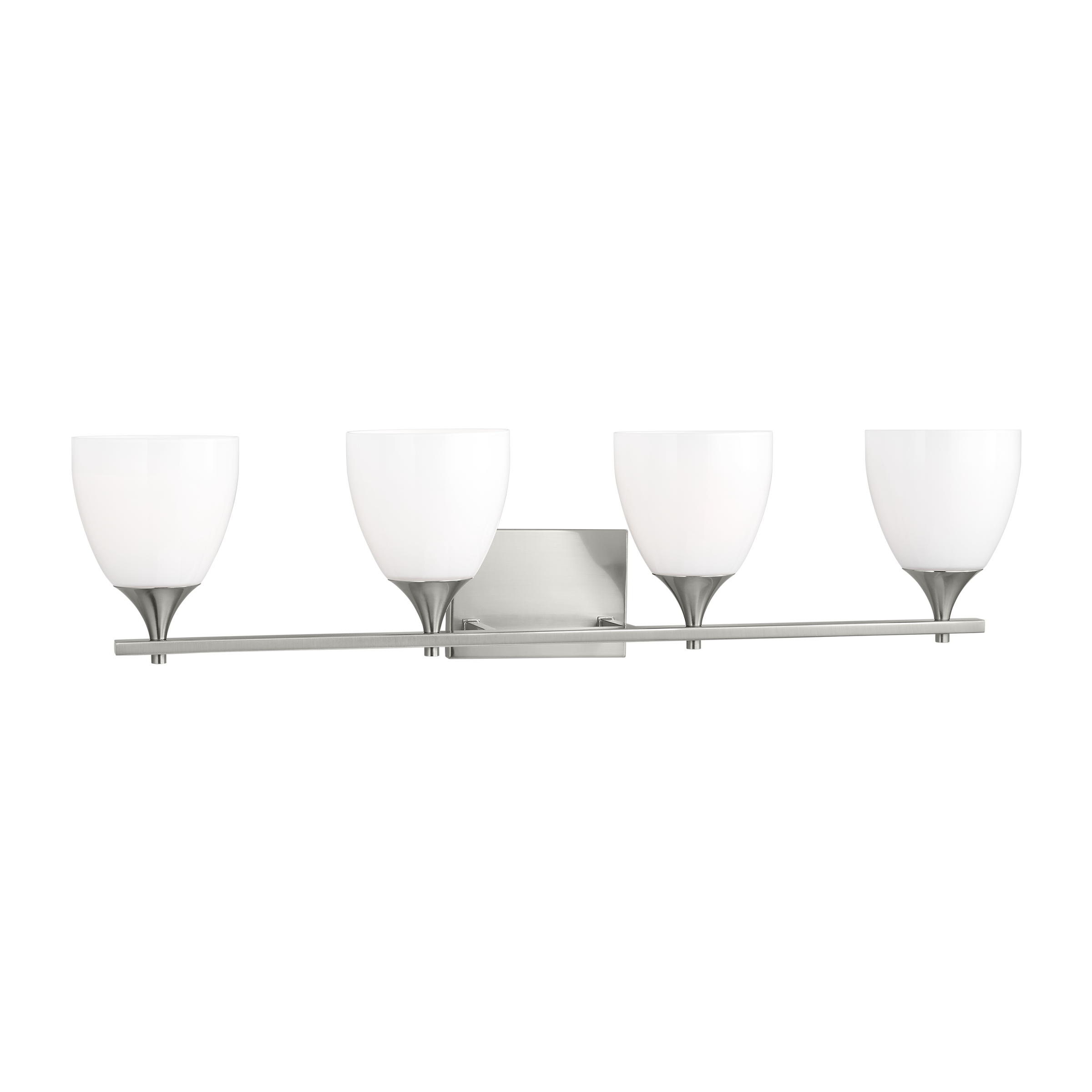 Toffino 4-Light Bath Sconce | Brushed Steel | Milk Glass