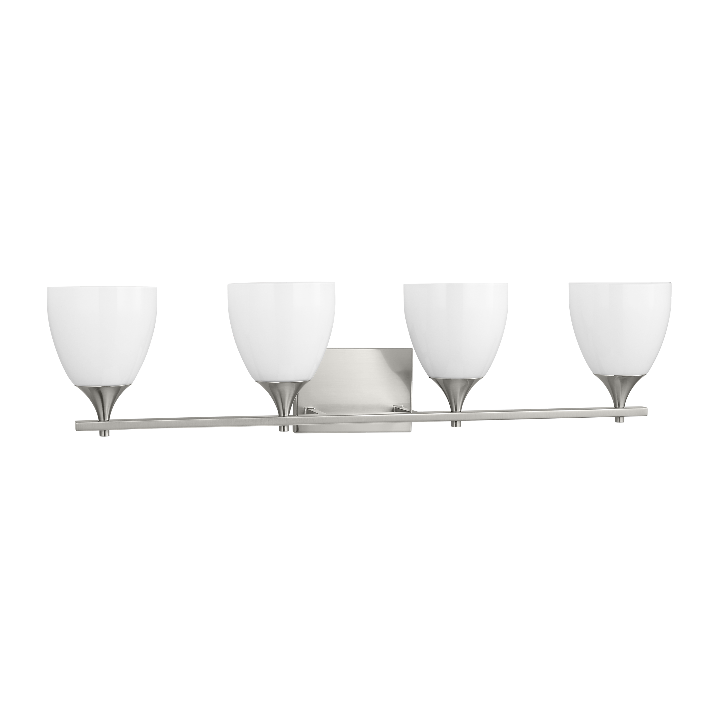 Toffino 4-Light Bath Sconce | Brushed Steel | Milk Glass