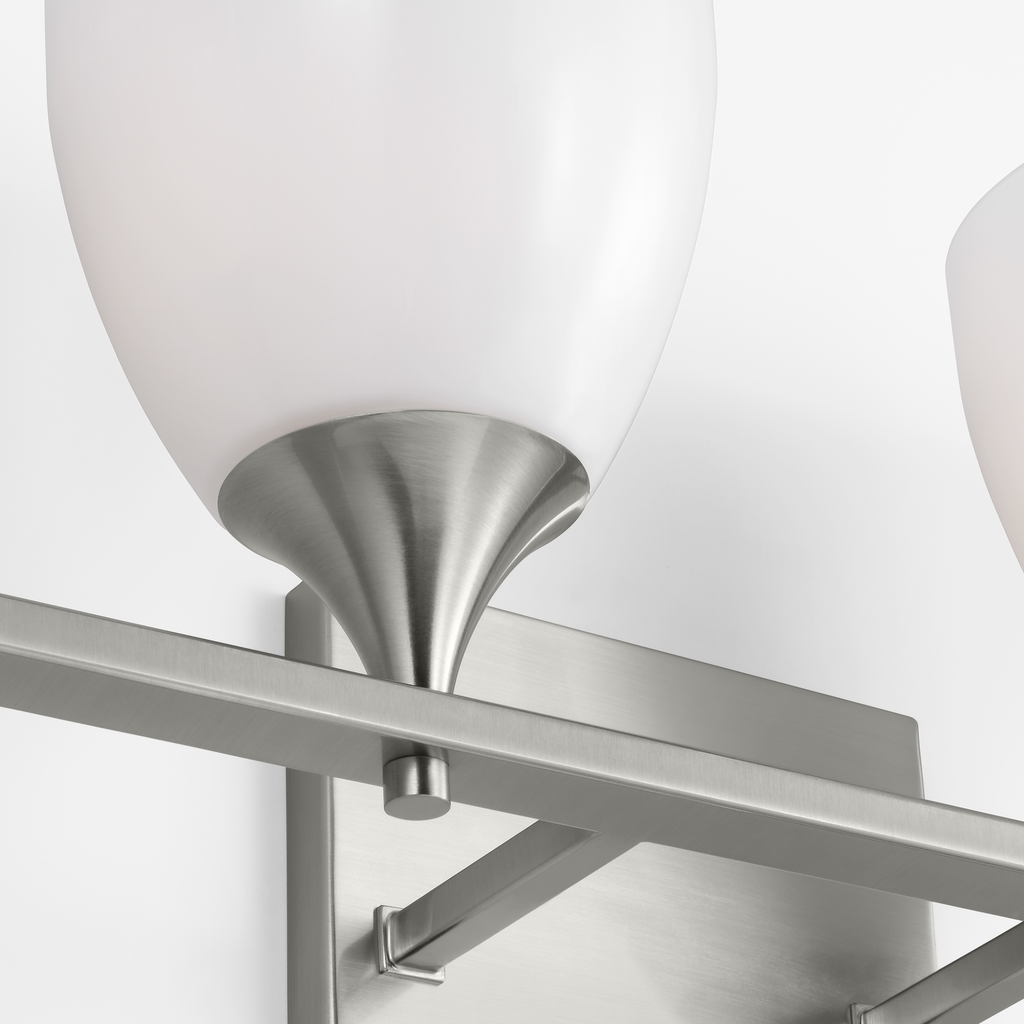 Toffino 4-Light Bath Sconce | Brushed Steel | Milk Glass
