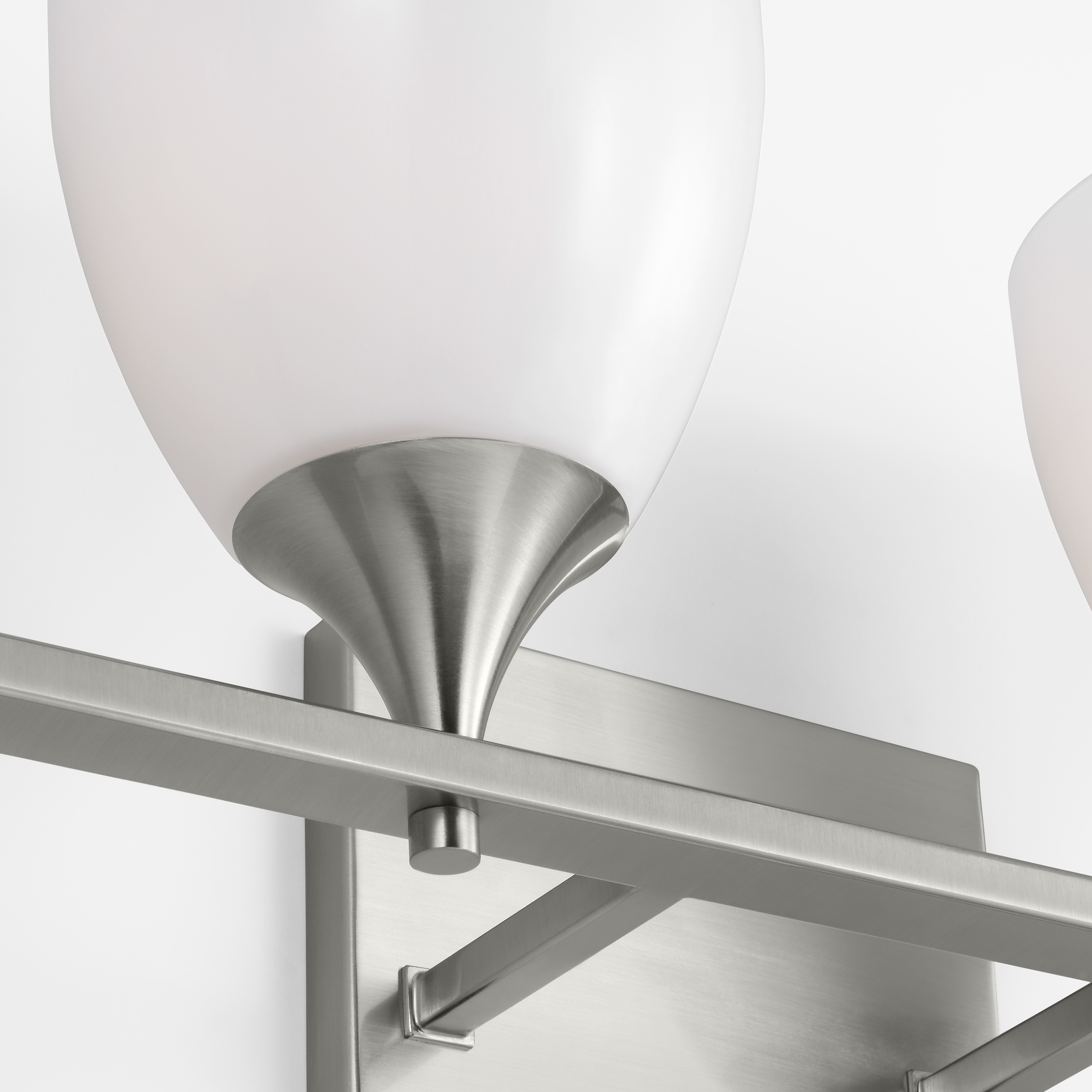 Toffino 4-Light Bath Sconce | Brushed Steel | Milk Glass