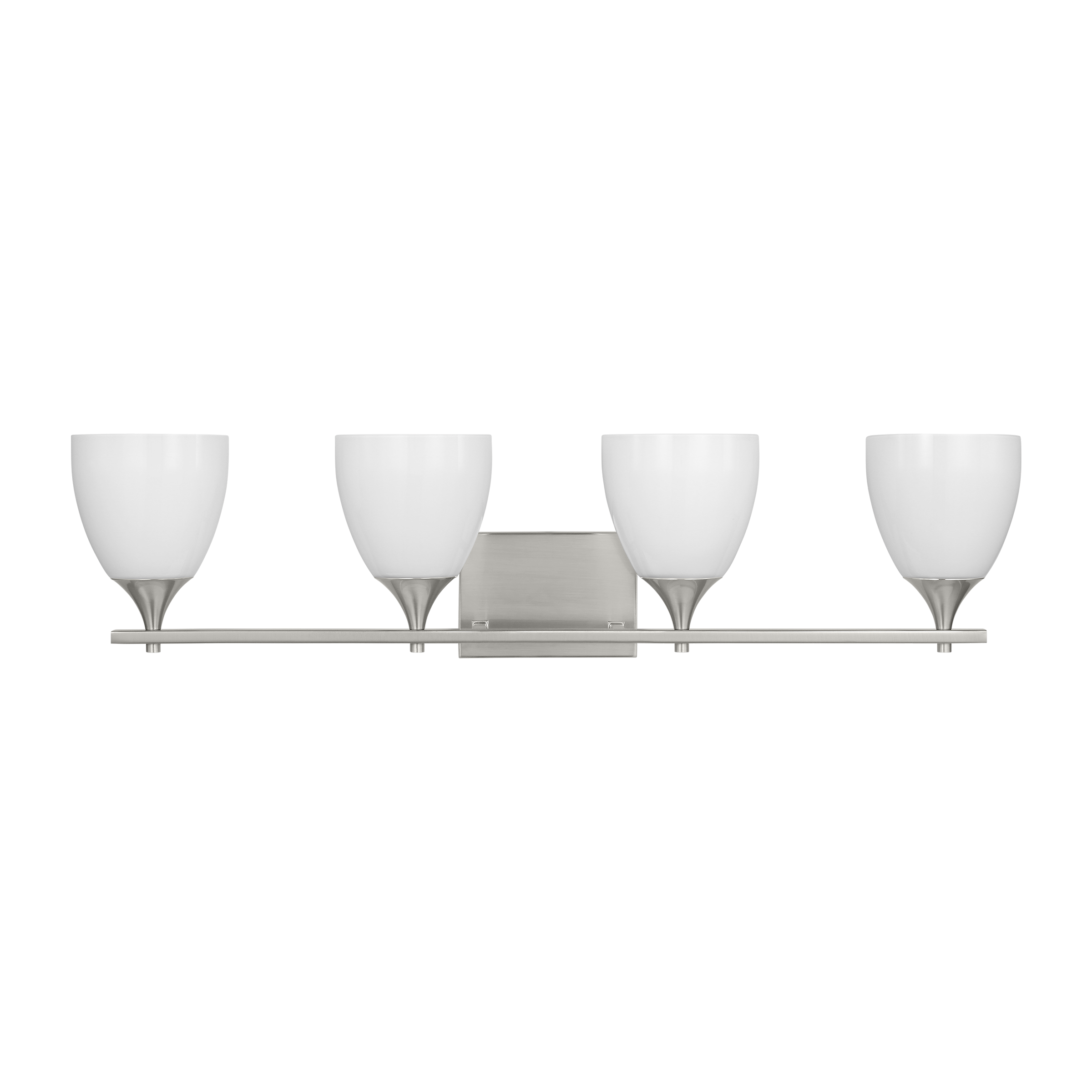 Toffino 4-Light Bath Sconce | Brushed Steel | Milk Glass