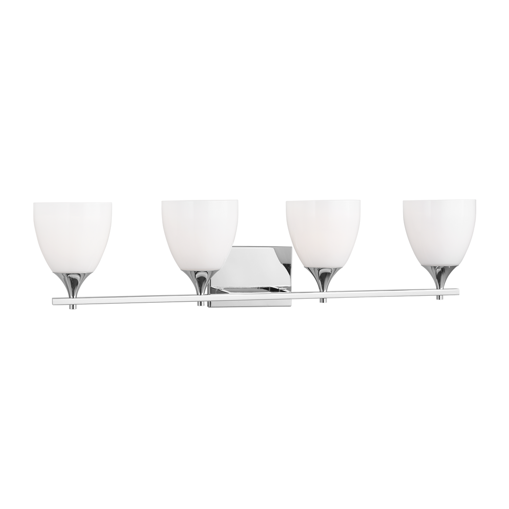 Toffino 4-Light Bath Sconce | Chrome | Milk Glass