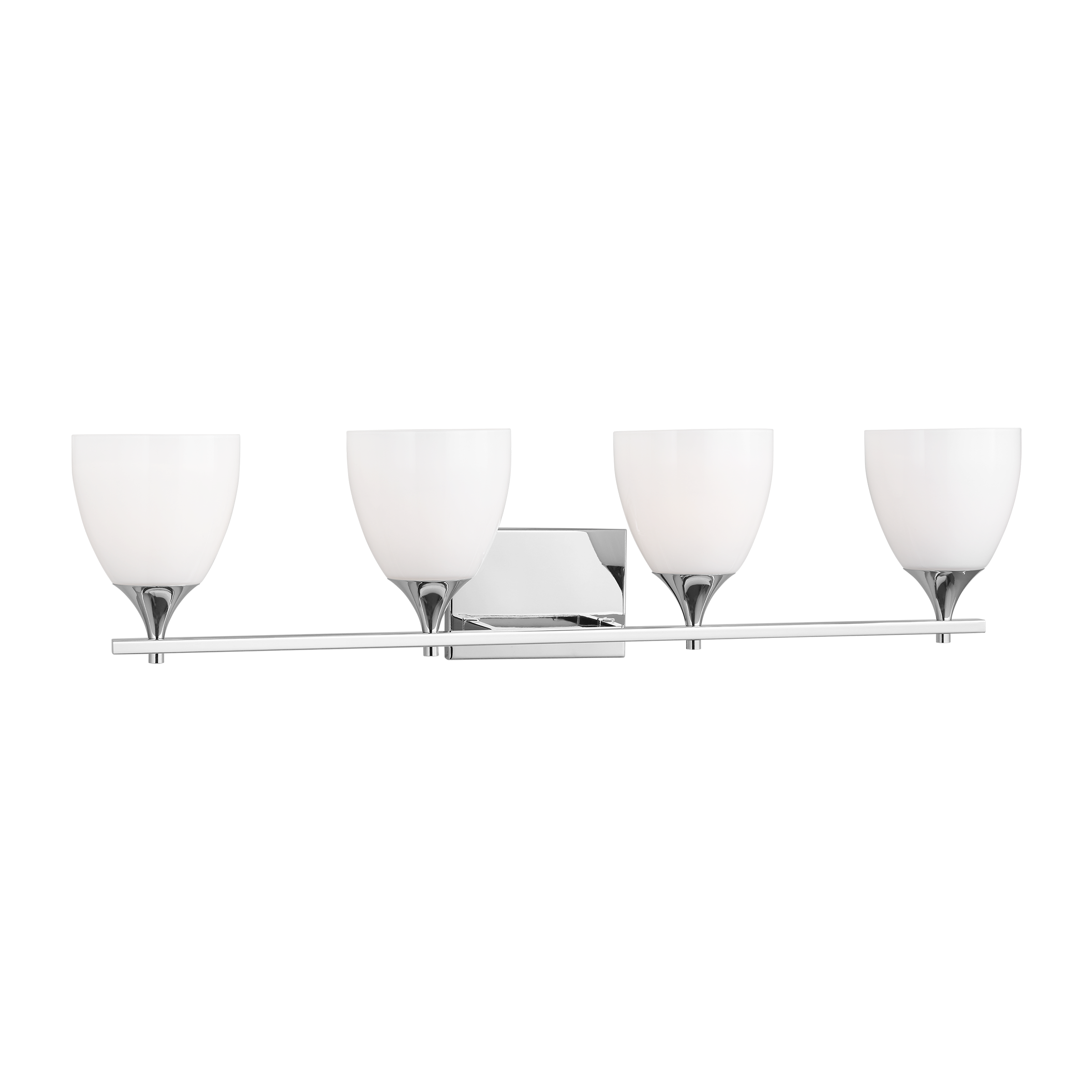 Toffino 4-Light Bath Sconce | Chrome | Milk Glass