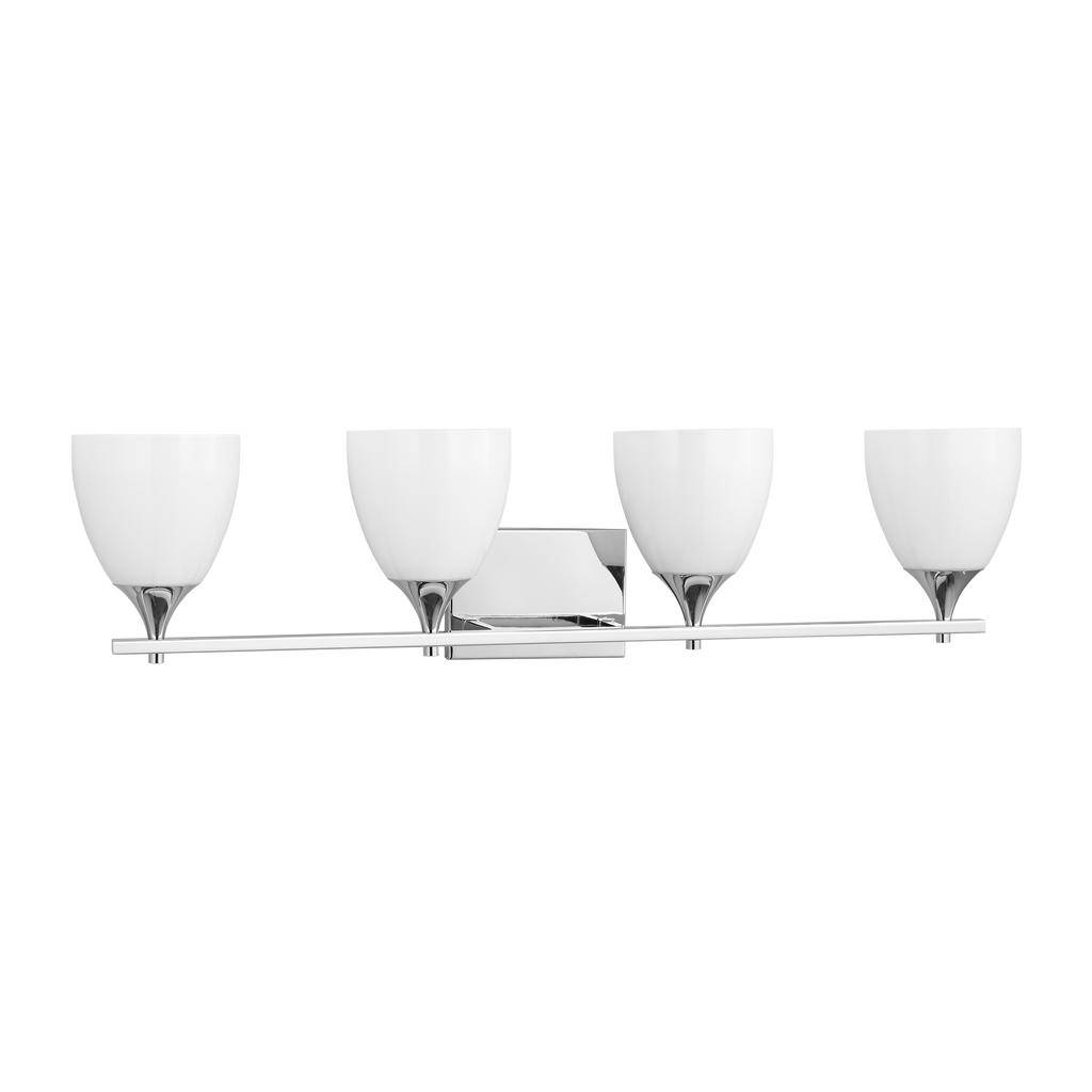 Toffino 4-Light Bath Sconce | Chrome | Milk Glass
