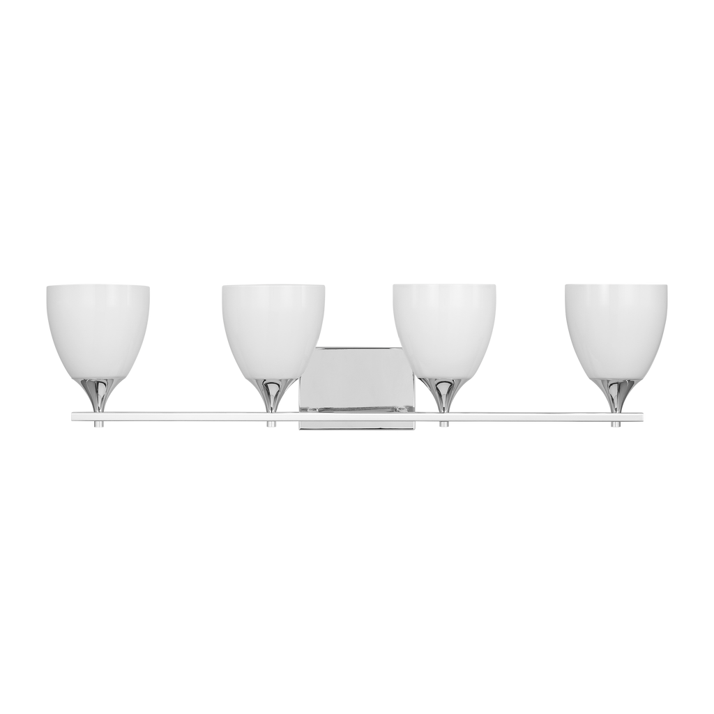 Toffino 4-Light Bath Sconce | Chrome | Milk Glass