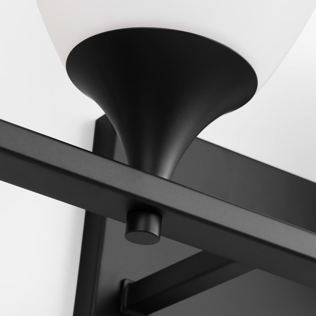 Toffino 4-Light Bath Sconce | Midnight Black | Milk Glass
