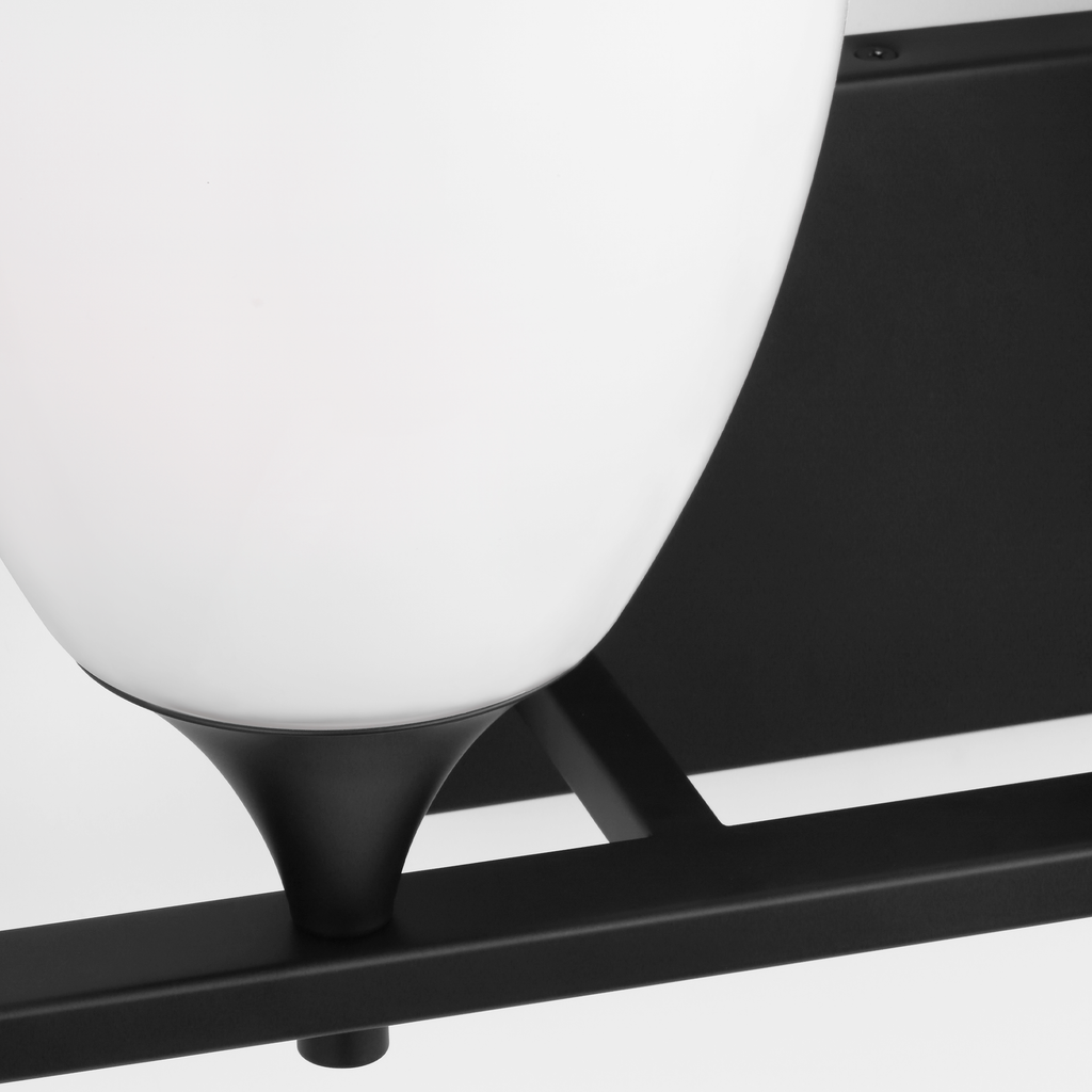 Toffino 4-Light Bath Sconce | Midnight Black | Milk Glass