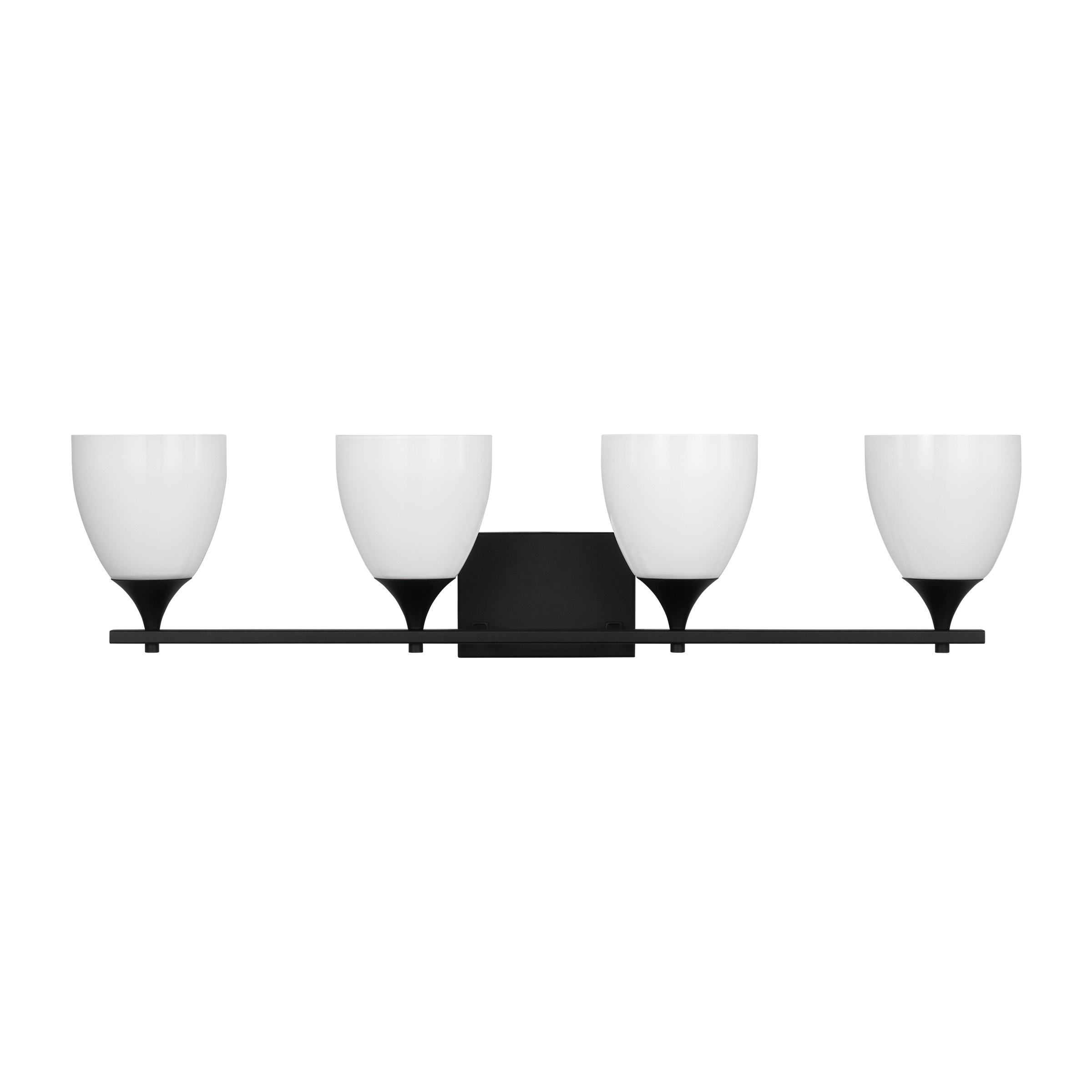 Toffino 4-Light Bath Sconce | Midnight Black | Milk Glass
