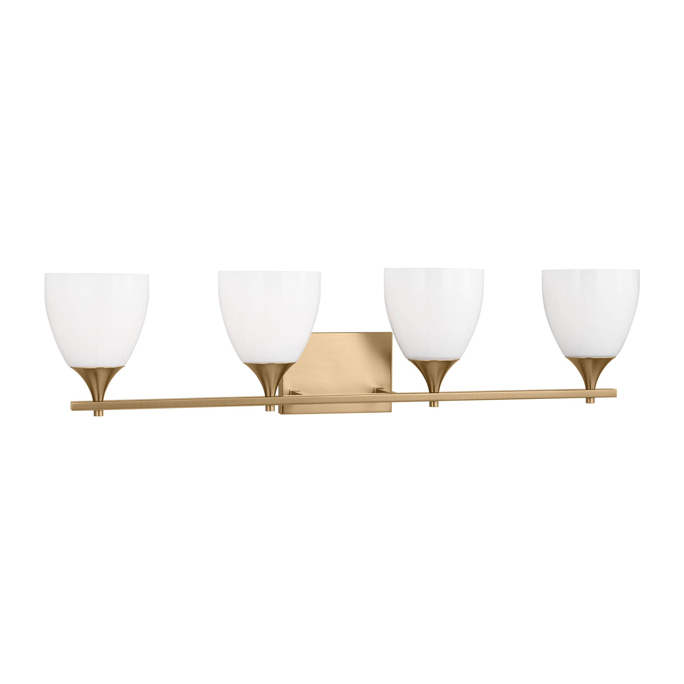 Toffino 4-Light Bath Sconce | Satin Brass | Milk Glass