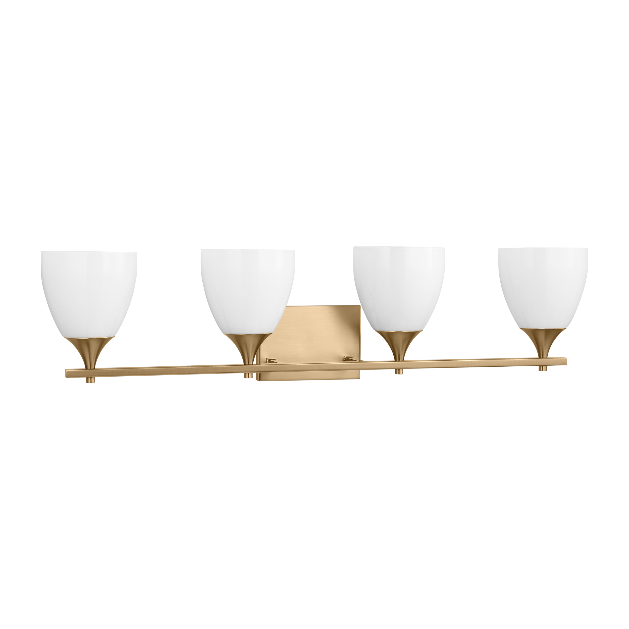 Toffino 4-Light Bath Sconce | Satin Brass | Milk Glass