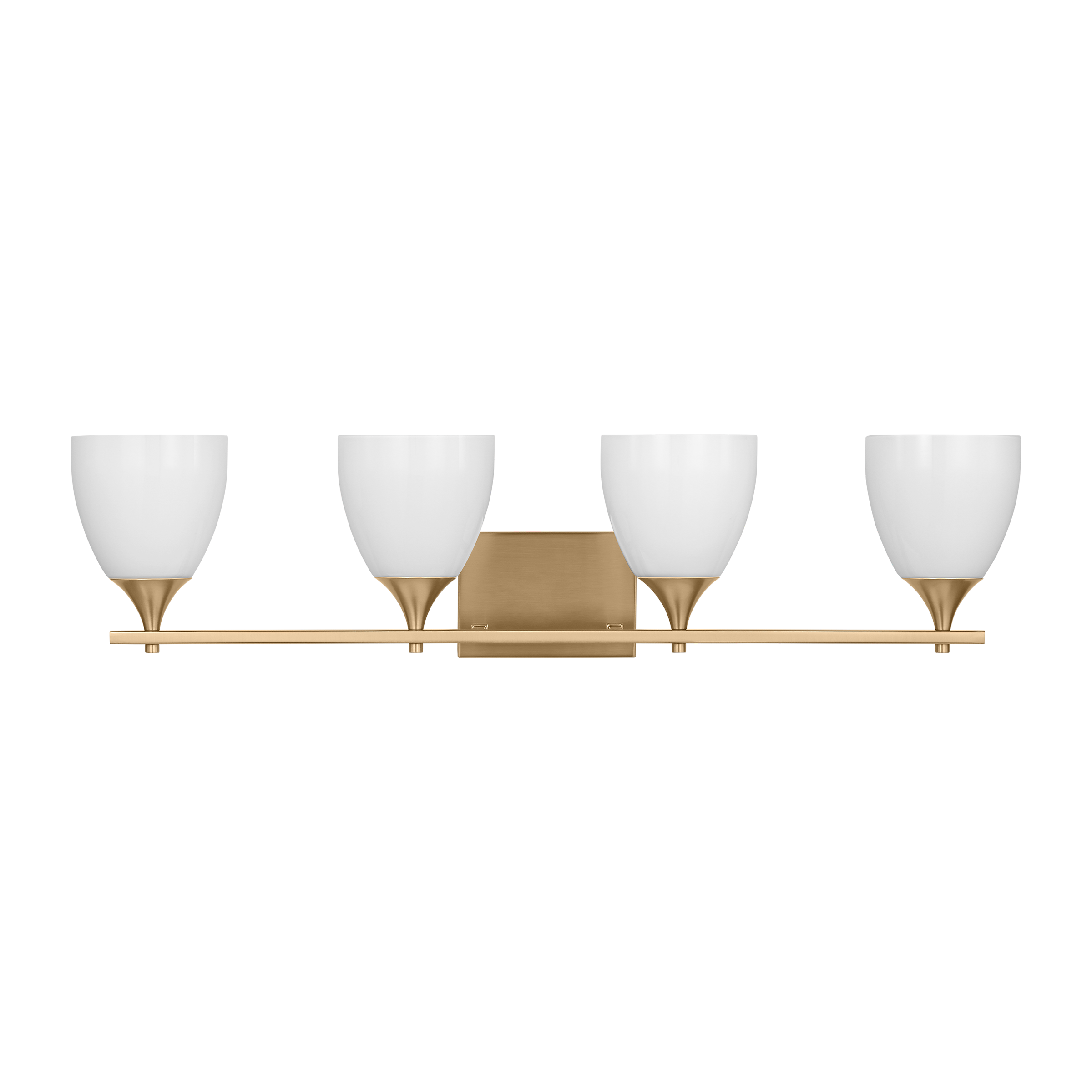 Toffino 4-Light Bath Sconce | Satin Brass | Milk Glass