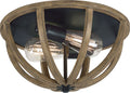 Allier Flush Mount Weathered Oak Wood / Antique Forged Iron