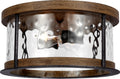 Angelo Flush Mount Distressed Weathered Oak / Slate Grey Metal