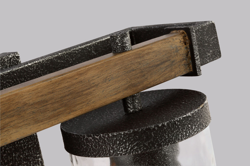 Angelo 2 - Light Vanity Distressed Weathered Oak / Slate Grey Metal