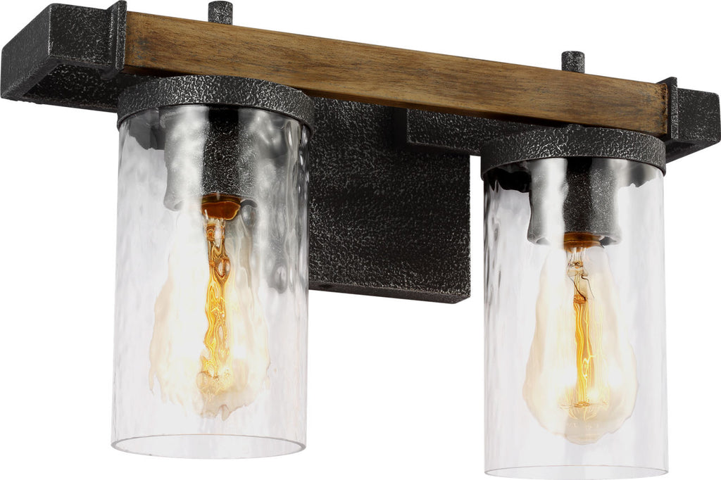 Angelo 2 - Light Vanity Distressed Weathered Oak / Slate Grey Metal