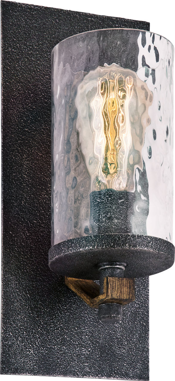 Angelo Sconce Distressed Weathered Oak / Slate Grey Metal