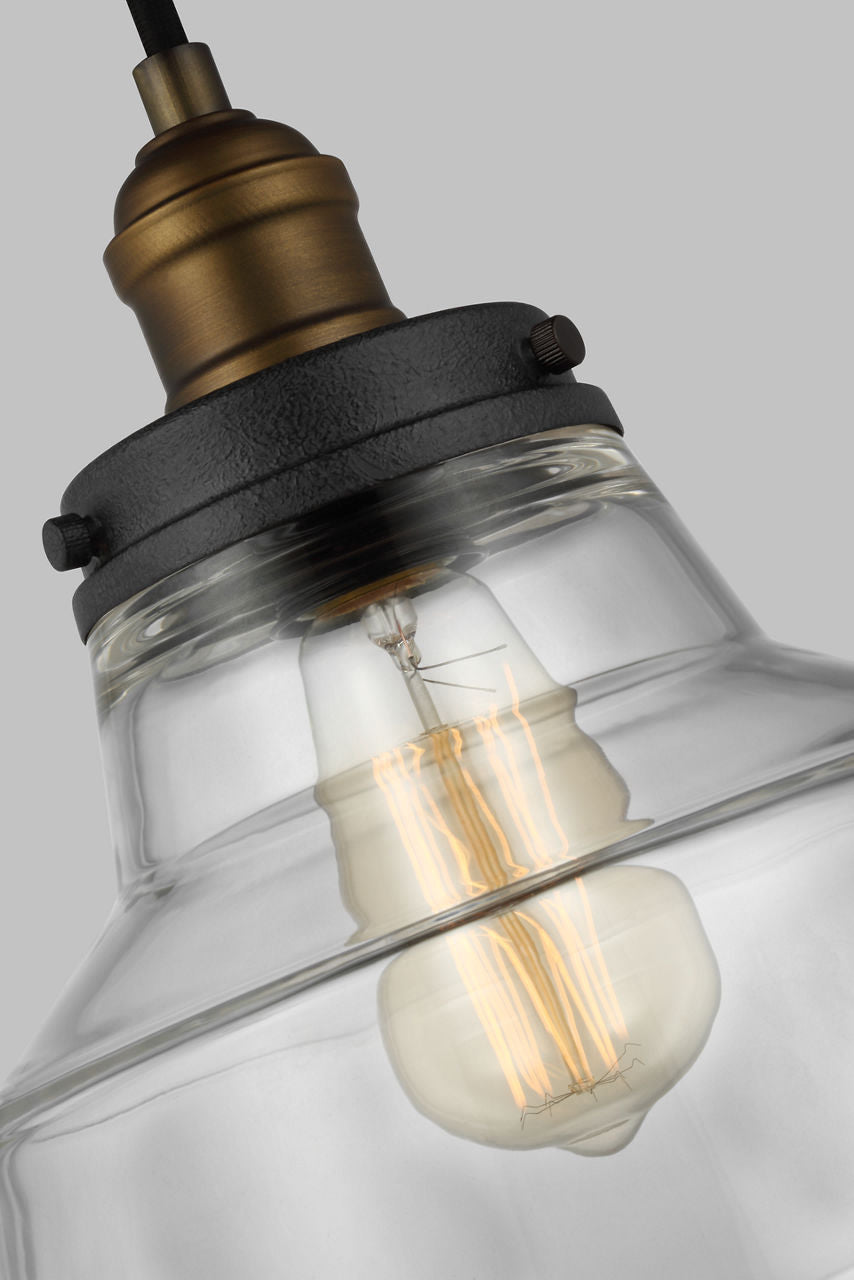 Baskin Chimney Pendant | Painted Aged Brass / Dark Weathered Zinc