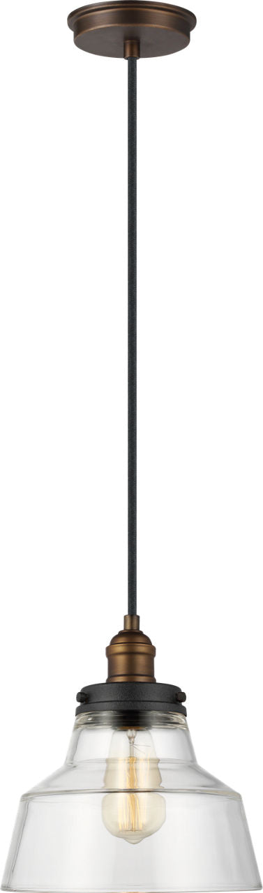 Baskin Chimney Pendant | Painted Aged Brass / Dark Weathered Zinc