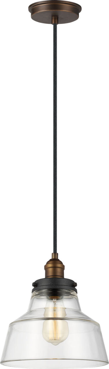 Baskin Chimney Pendant | Painted Aged Brass / Dark Weathered Zinc