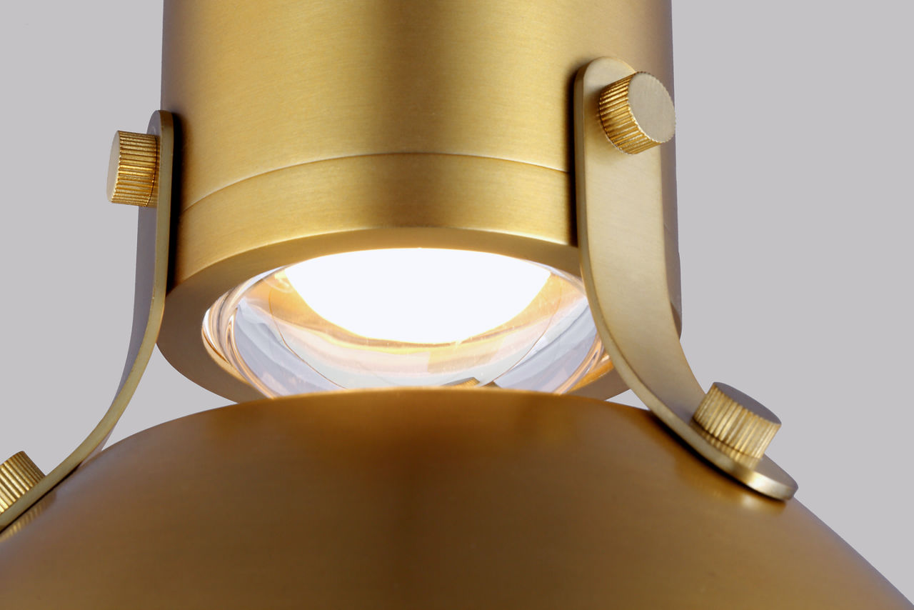 Brynne Small LED Pendant Burnished Brass Bulbs Included
