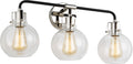 Clara 3 - Light Vanity | Polished Nickel/Textured Black