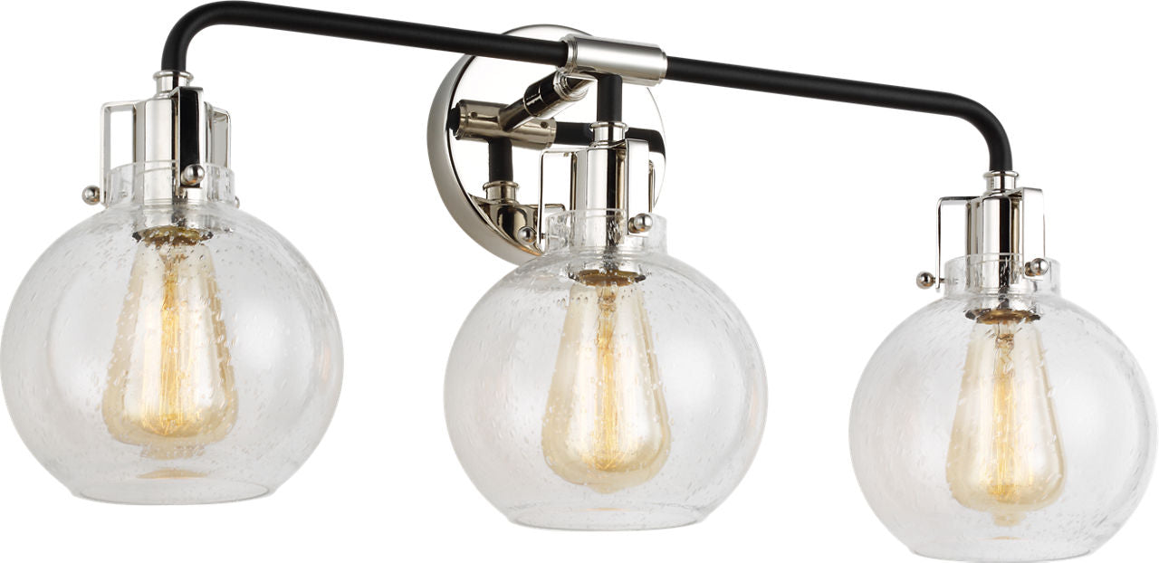 Clara 3 - Light Vanity | Polished Nickel/Textured Black