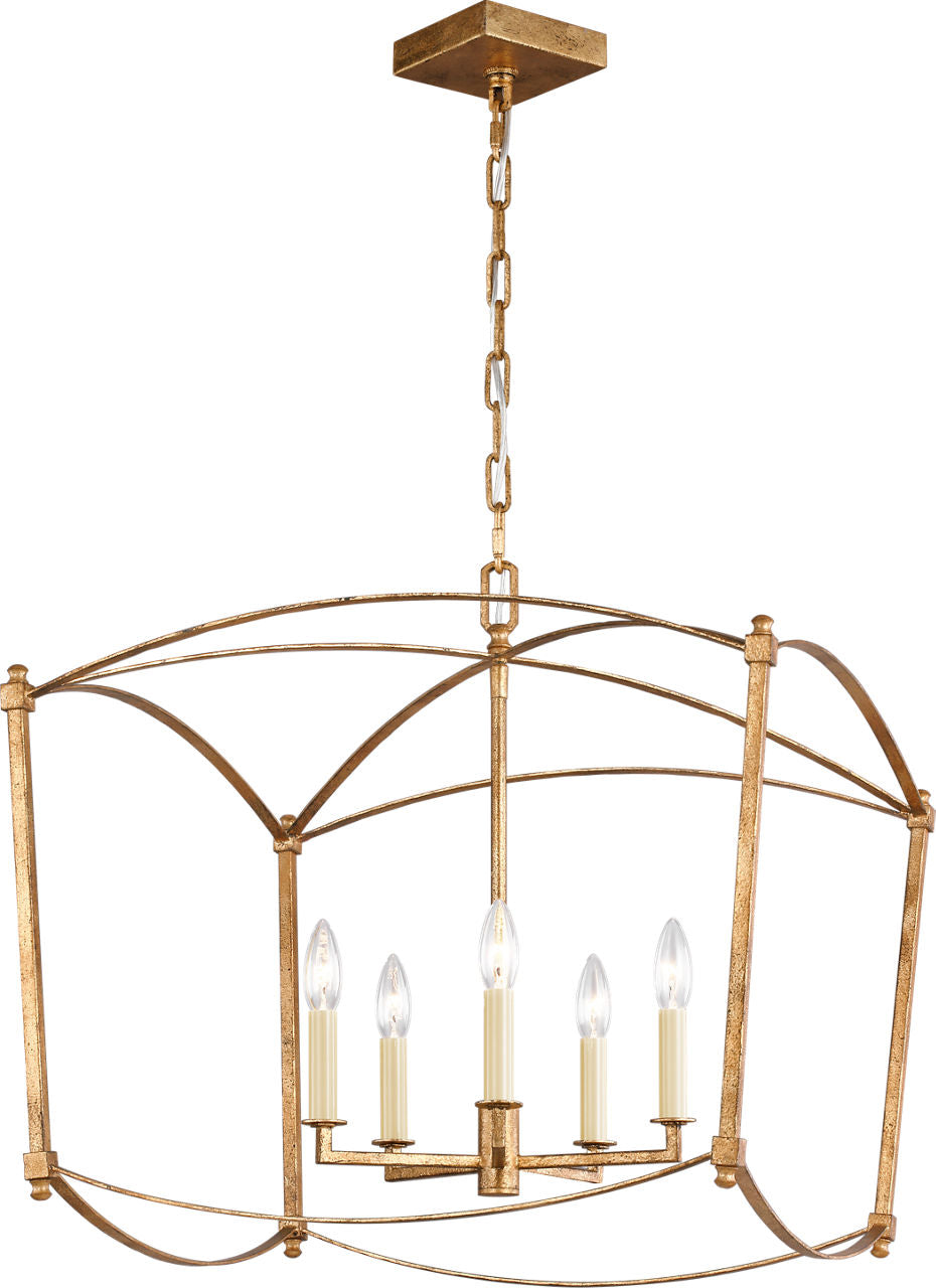 Thayer Wide Lantern | Antique Gild