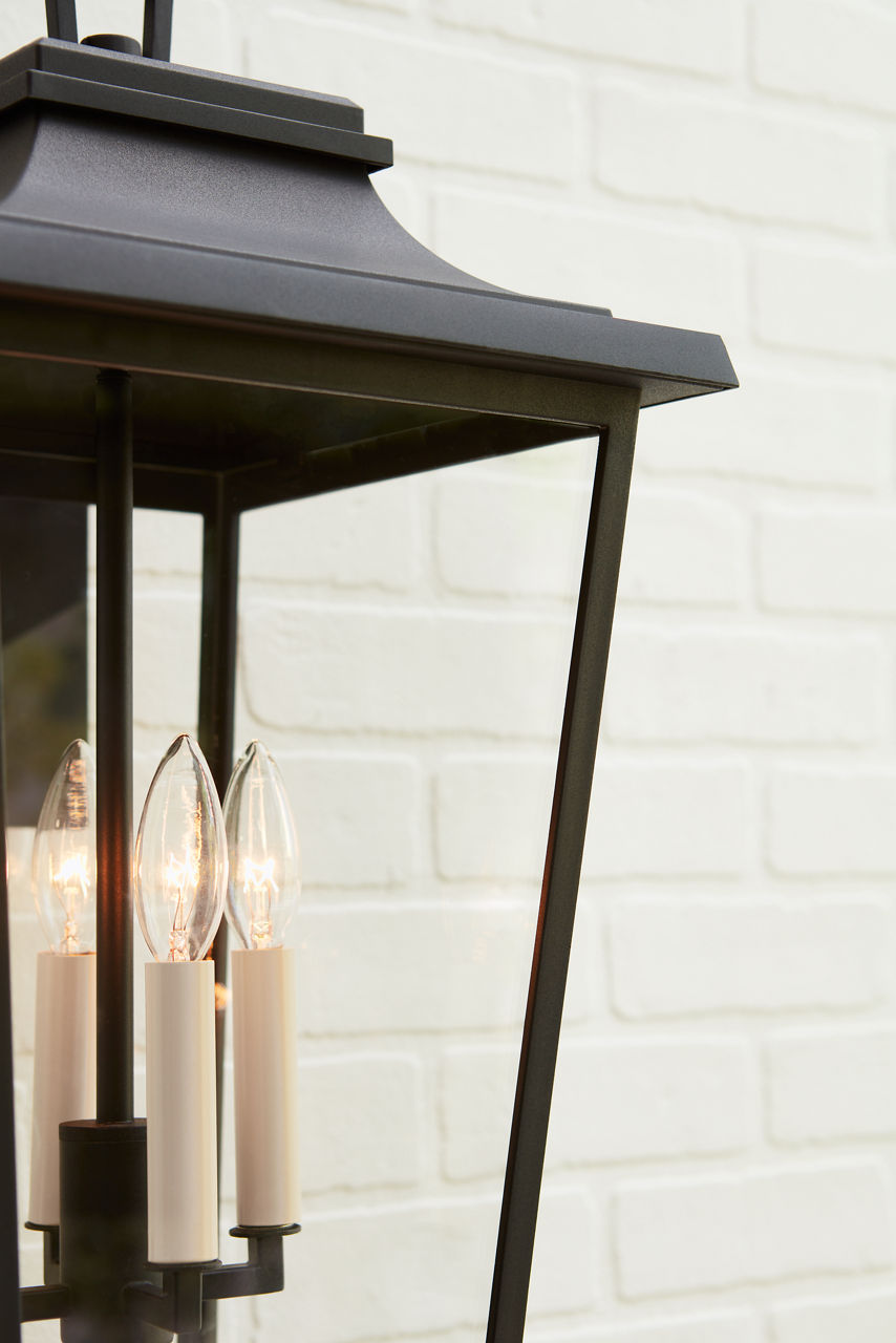 Warren Large Lantern Textured Black
