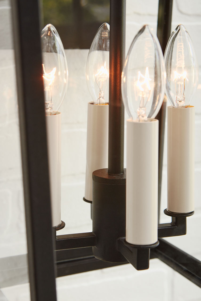 Warren Large Lantern Textured Black