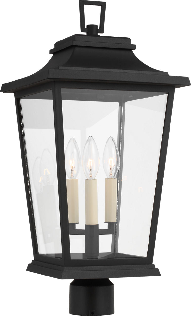Warren Post Lantern Textured Black