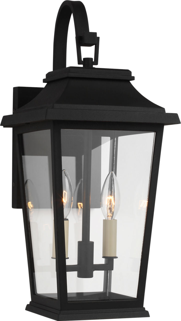 Warren Small Wall Lantern | Textured Black | Clear Glass Panels Bulb(s) Not Included