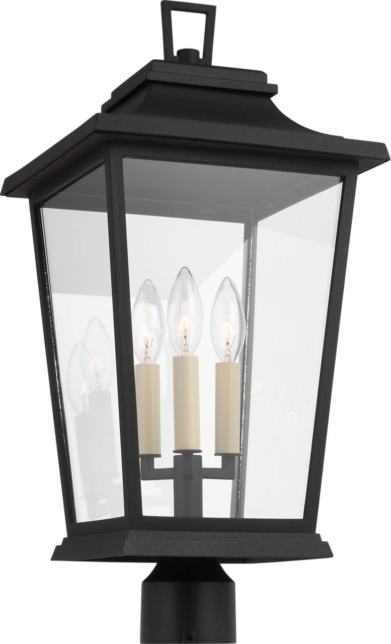Warren Post Lantern Textured Black