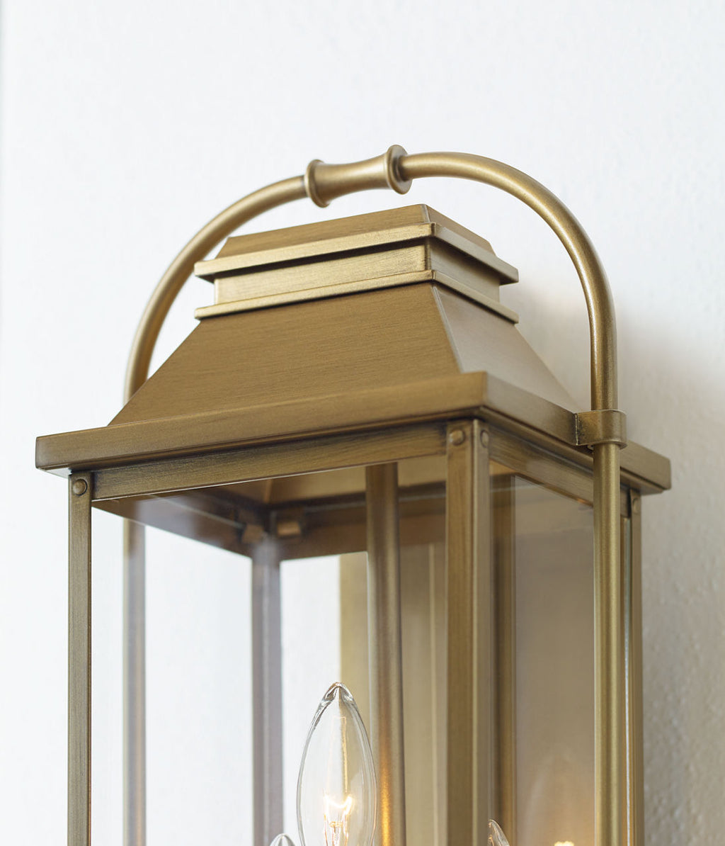 Wellsworth Small Lantern Painted Distressed Brass