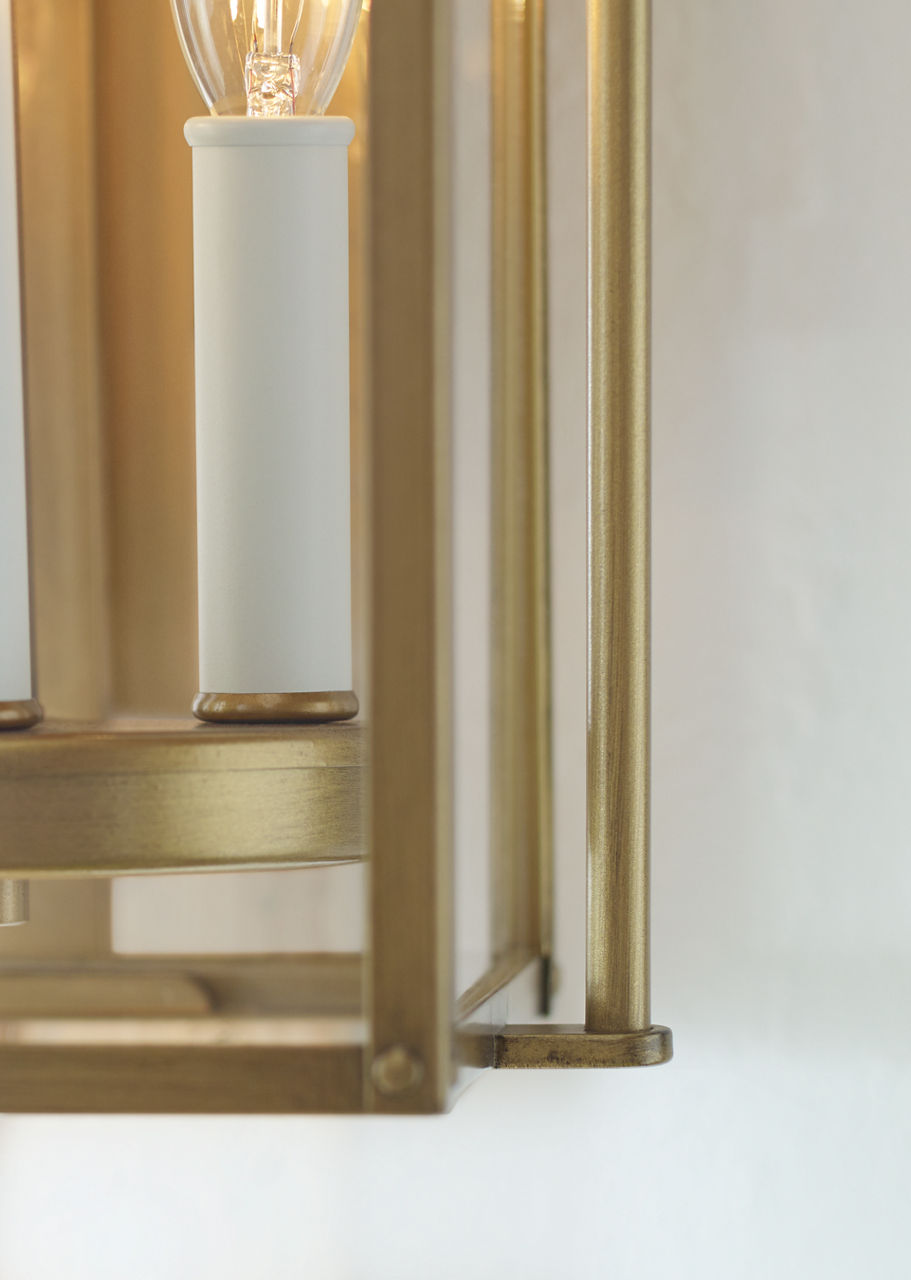 Wellsworth Small Lantern Painted Distressed Brass