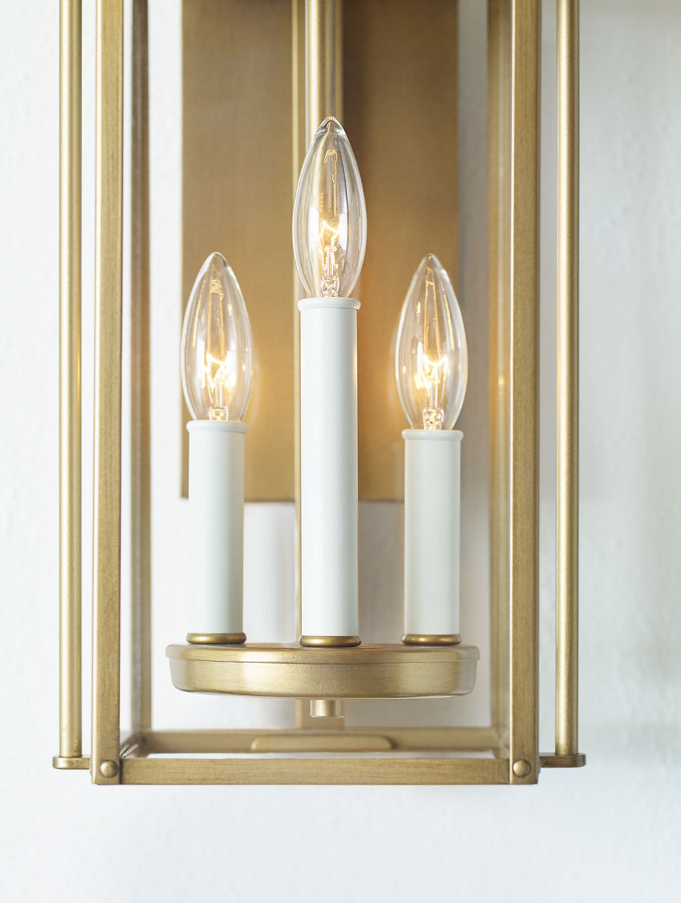 Wellsworth Small Lantern Painted Distressed Brass
