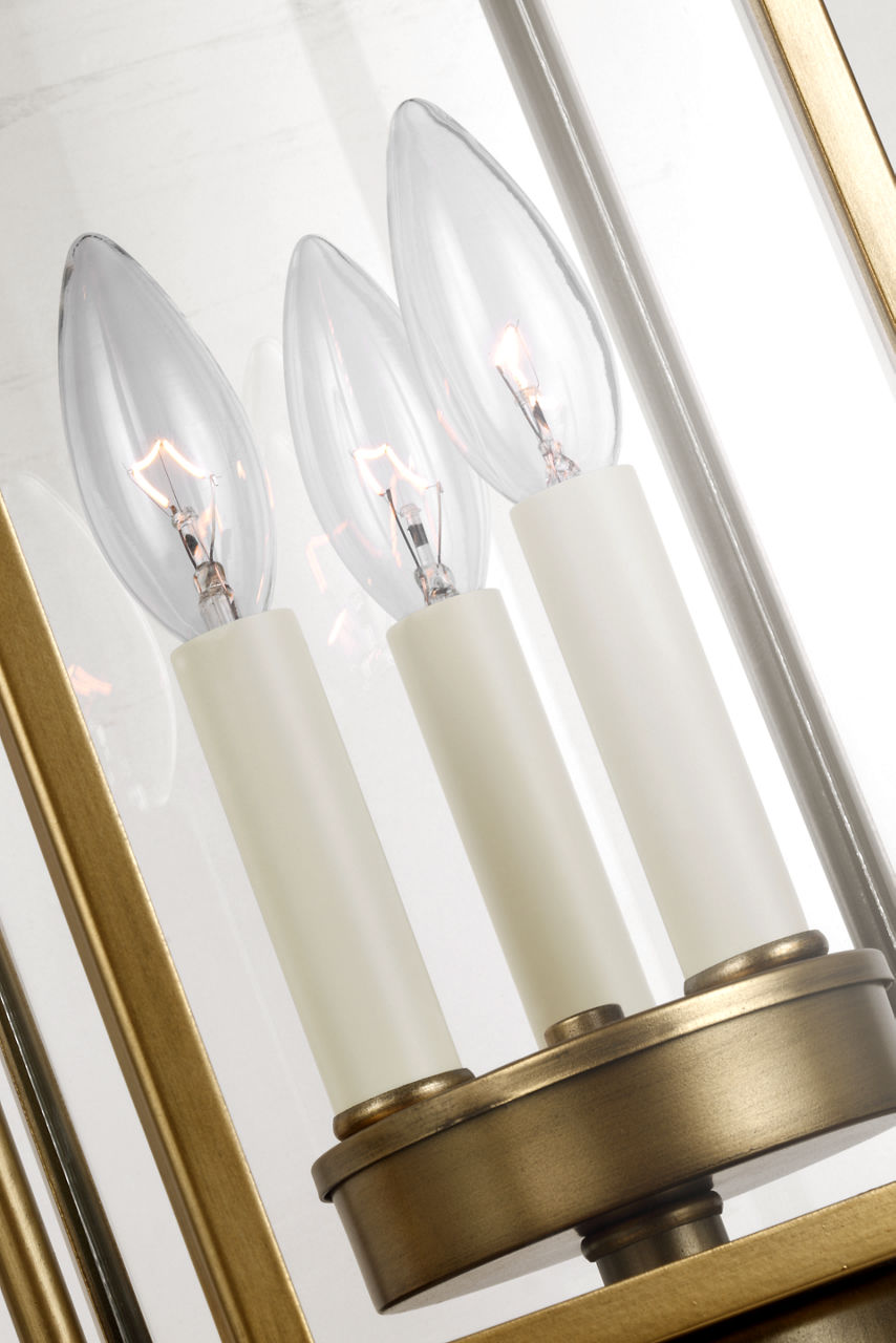 Wellsworth Post Lantern Painted Distressed Brass