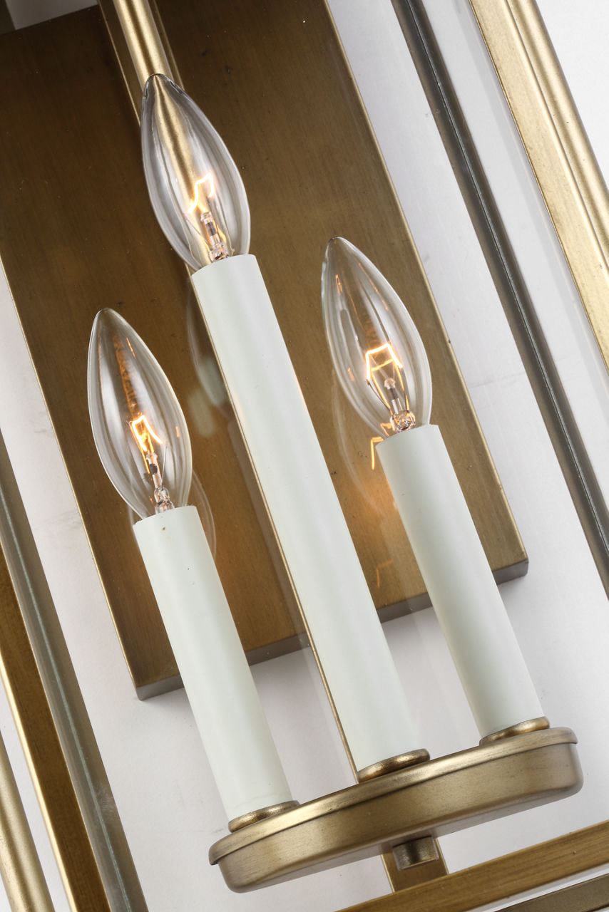 Wellsworth Medium Lantern Painted Distressed Brass