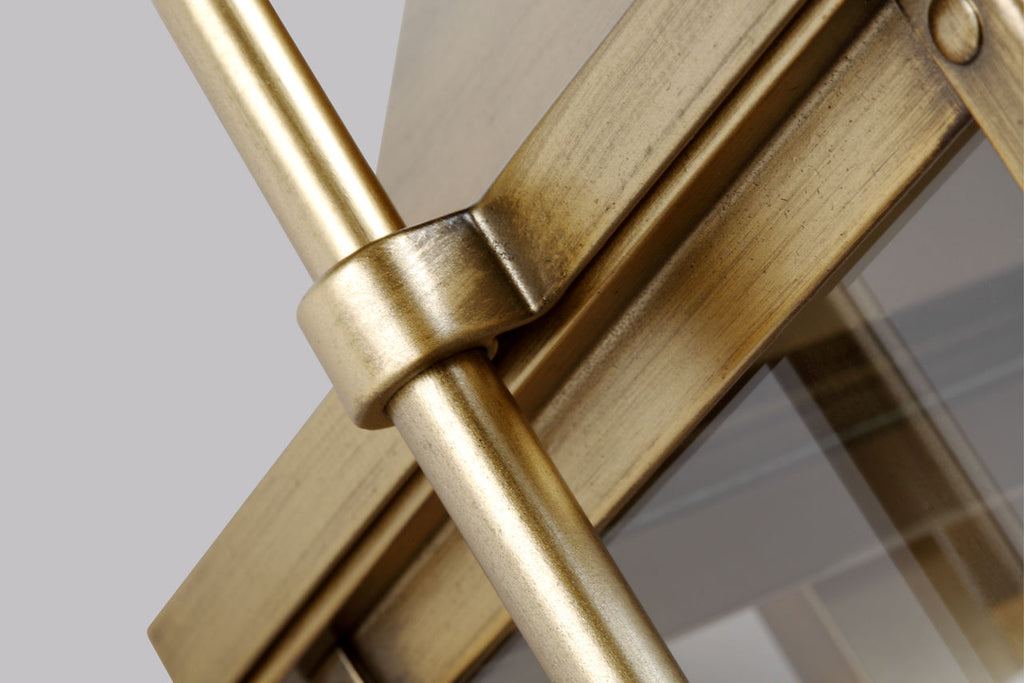 Wellsworth Large Lantern Painted Distressed Brass
