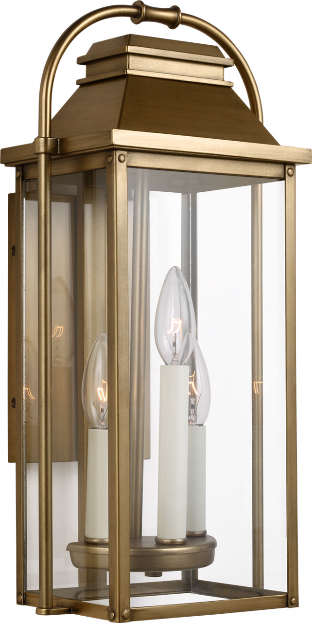 Wellsworth Small Lantern Painted Distressed Brass