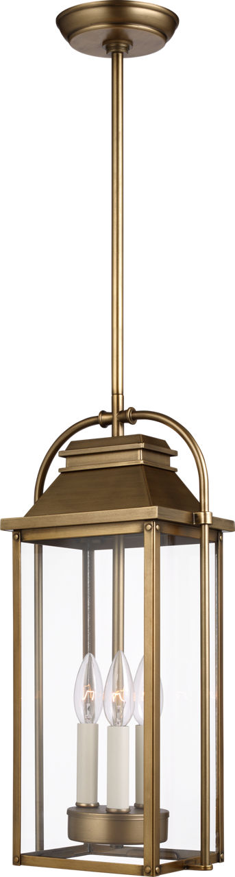 Wellsworth Pendant Painted Distressed Brass