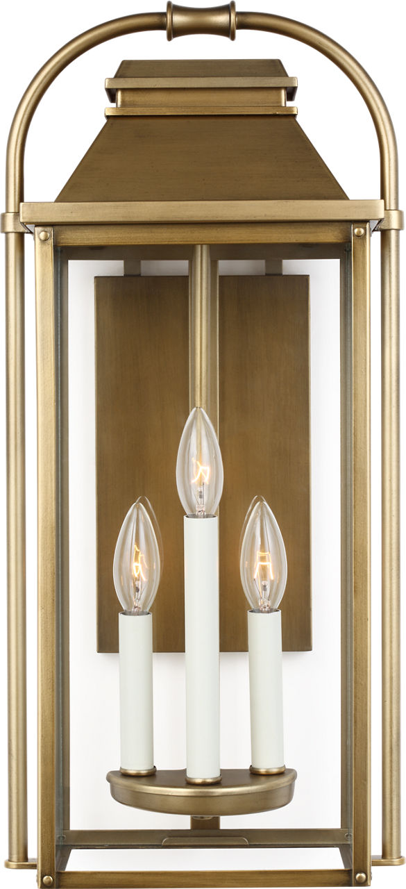 Wellsworth Medium Lantern Painted Distressed Brass