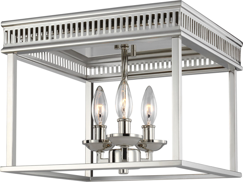 Woodruff Flush Mount Polished Nickel