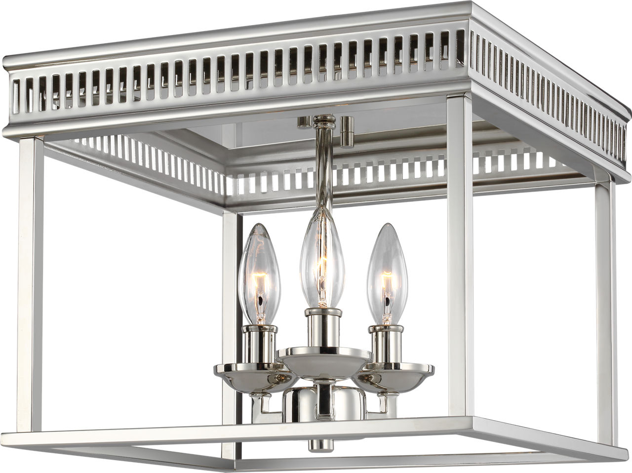 Woodruff Flush Mount Polished Nickel